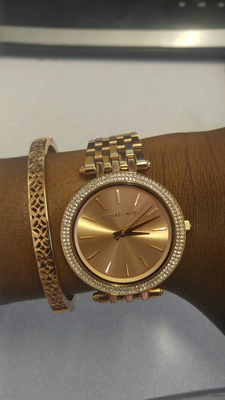 Michael Kors Rose gold embellished Analog Watch MK-3192